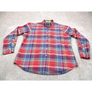 Ralph Lauren Shirt Men Large Multicolor Flannel Plaid Long Sleeve Button Up